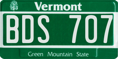 VT license plate BDS707