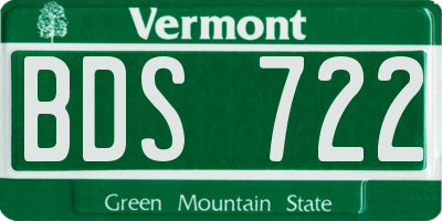 VT license plate BDS722