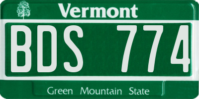 VT license plate BDS774