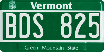 VT license plate BDS825