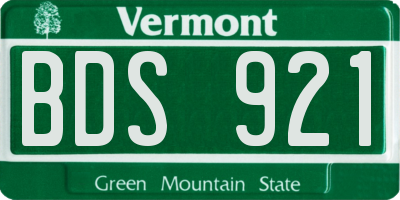VT license plate BDS921