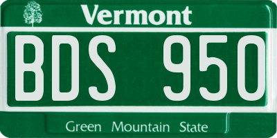 VT license plate BDS950
