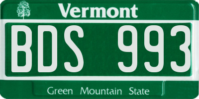 VT license plate BDS993