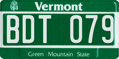 VT license plate BDT079