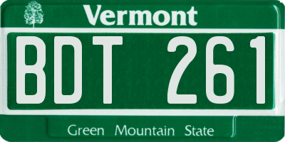 VT license plate BDT261