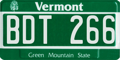 VT license plate BDT266