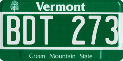 VT license plate BDT273