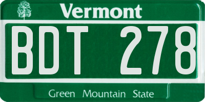 VT license plate BDT278