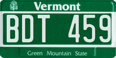 VT license plate BDT459
