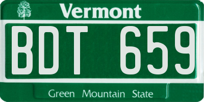 VT license plate BDT659