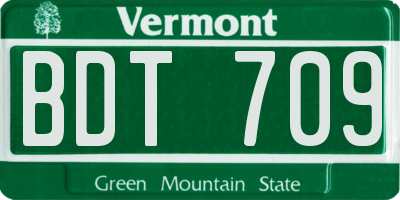 VT license plate BDT709