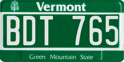 VT license plate BDT765
