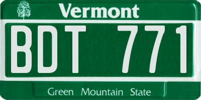 VT license plate BDT771