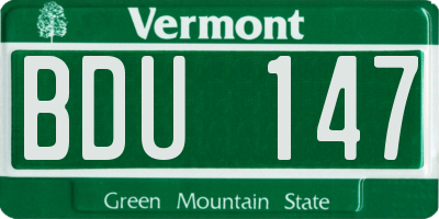 VT license plate BDU147