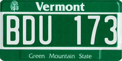 VT license plate BDU173