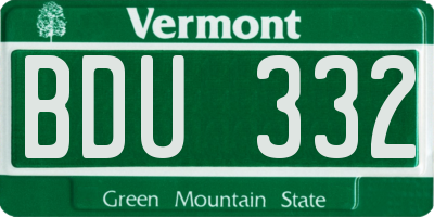 VT license plate BDU332