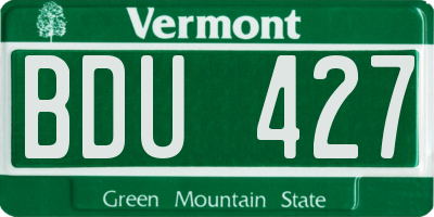 VT license plate BDU427