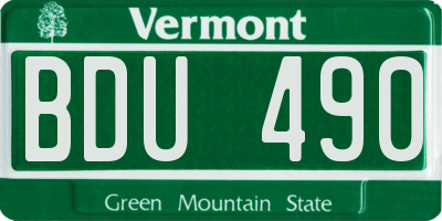 VT license plate BDU490