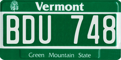 VT license plate BDU748