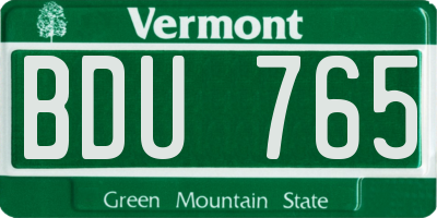 VT license plate BDU765