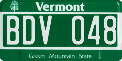 VT license plate BDV048