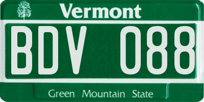VT license plate BDV088