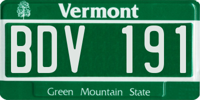 VT license plate BDV191