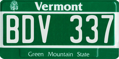 VT license plate BDV337