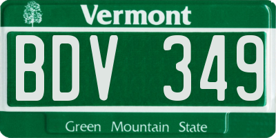 VT license plate BDV349