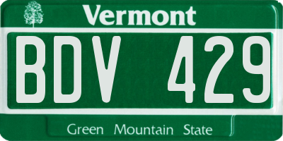 VT license plate BDV429