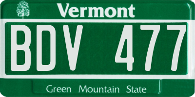 VT license plate BDV477