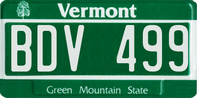 VT license plate BDV499