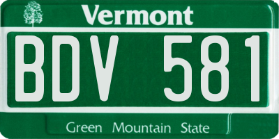 VT license plate BDV581