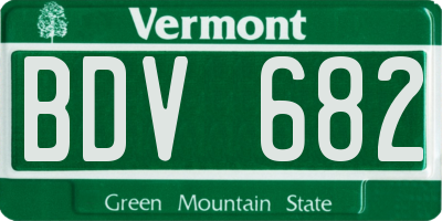 VT license plate BDV682