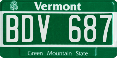VT license plate BDV687