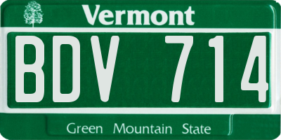 VT license plate BDV714