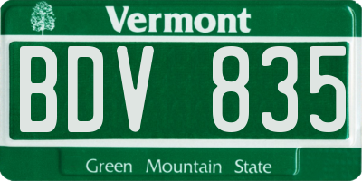 VT license plate BDV835