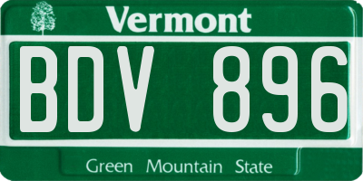 VT license plate BDV896