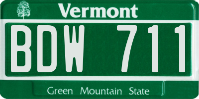 VT license plate BDW711