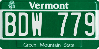 VT license plate BDW779