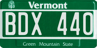 VT license plate BDX440
