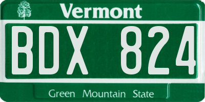VT license plate BDX824
