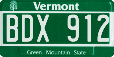 VT license plate BDX912