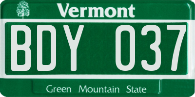 VT license plate BDY037