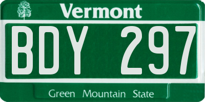 VT license plate BDY297