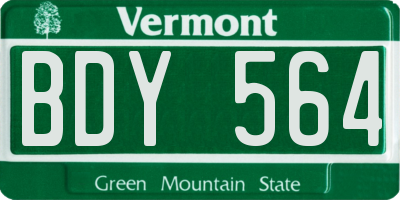 VT license plate BDY564