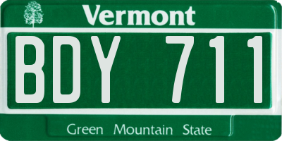 VT license plate BDY711