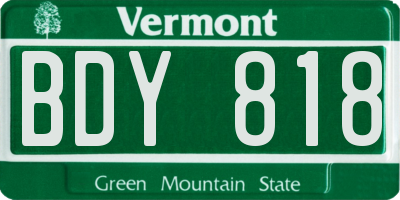 VT license plate BDY818