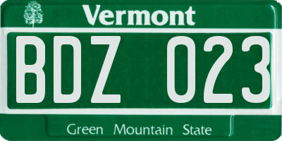 VT license plate BDZ023
