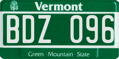 VT license plate BDZ096
